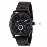 Fossil Original FS4552 Men's Machine Black Chronograph Leather Watch 45mm