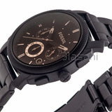 Fossil Original FS4682 Men's Machine Black Stainless Chronograph Watch 42mm