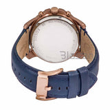 Fossil FS4835 Men's Grant Chronograph Blue Leather Watch 44mm
