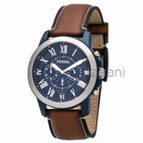 Fossil FS5151 Men's Grant Chronograph Brown Leather Watch 44mm