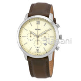 Fossil Original FS5380 Men's Neutra Chronograph Brown Leather Watch 44mm