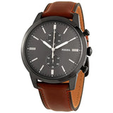 Fossil FS5522 Men's Townsman Chronograph Brown Leather Watch 44mm