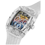 Guess GW0499G3 Men's Phoenix Tunneau Clear Silicone Multi-Function Watch 44mm