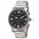 Fossil JR1353 Men's Nate Silver Stainless Steel Quartz Chronograph Watch 50mm