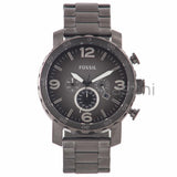 Fossil JR1437 Men's Nate Gunmetal Stainless Steel Quartz Chronograph Watch 50mm