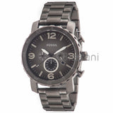 Fossil JR1437 Men's Nate Gunmetal Stainless Steel Quartz Chronograph Watch 50mm