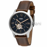 Fossil ME3110 Men's Townsman Automatic Brown Leather Watch 44mm