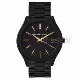 Michael Kors Original MK3221 Women's Slim Runway Black Stainless Steel Watch 42mm