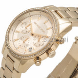 Michael Kors Original MK6356 Women's Ritz Gold Stainless Steel Chrono 37mm Watch