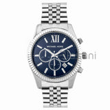 Michael Kors Original MK8280 Men's Lexington Silver Blue Dial Chrono Watch