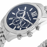 Michael Kors Original MK8280 Men's Lexington Silver Blue Dial Chrono Watch