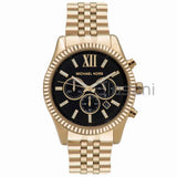Michael Kors Original MK8286 Men's Lexington Gold-Tone Black Dial Chrono Watch