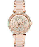 Michael Kors Original MK6176 Women's Parker Pave Rose Gold MK Logo Watch