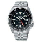 Seiko 5 SKX Automatic SSK001 GMT Sports Series Black Stainless Steel Watch 42.5mm
