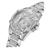 Guess W0799G1 Women's Frontier Silver Crystal Stainless Steel Multi-Function Watch 48mm
