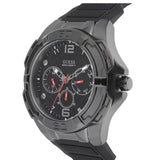 Guess W1254G2 Men's Genesis Multi Dial Black Silicone Band Watch 44mm