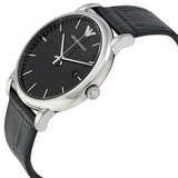 Emporio Armani AR2500 Men's Stainless Steel Black Leather Watch 43mm