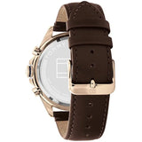 Tommy Hilfiger 1791966 Men's Brown Leather Strap Multifunction White Dial 46mm