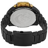 Diesel DZ4485 Mega Chief Men's Black Stainless Steel Gold Dial Chronograph Watch 59X51mm