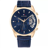 Tommy Hilfiger 1710451 Men's Blue Leather Strap Multifunction Blue Dial 46mm