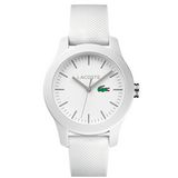 Lacoste Unisex L.12.12. 2010984 TR90 White Silicone Strap Watch 42mm