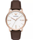 Emporio Armani AR11572 Men's Chronograph Stainless Steel Brown Leather Watch