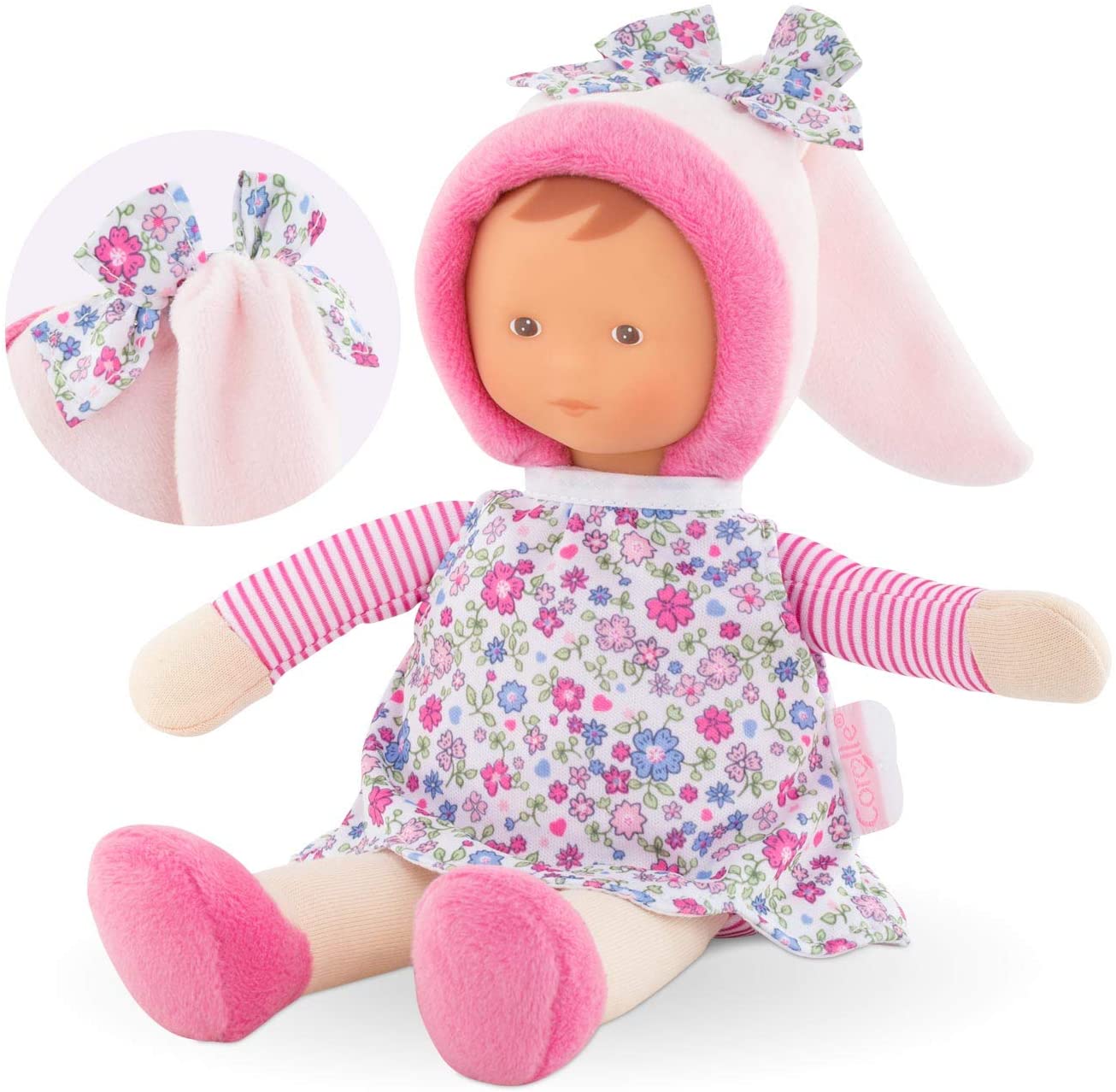Corolle - Miss Corolle's Flowers - Mon Doudou Soft-body Baby Doll with Vanilla Scent, 9.5" for Ages 0 Months +, Pink