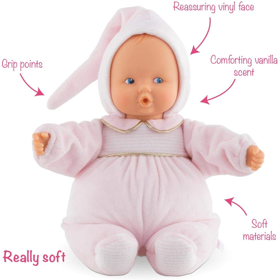 (OPEN BOX) Corolle Babipouce Sweet Dreams - 11" Soft Body Baby Doll For Ages 0 Months