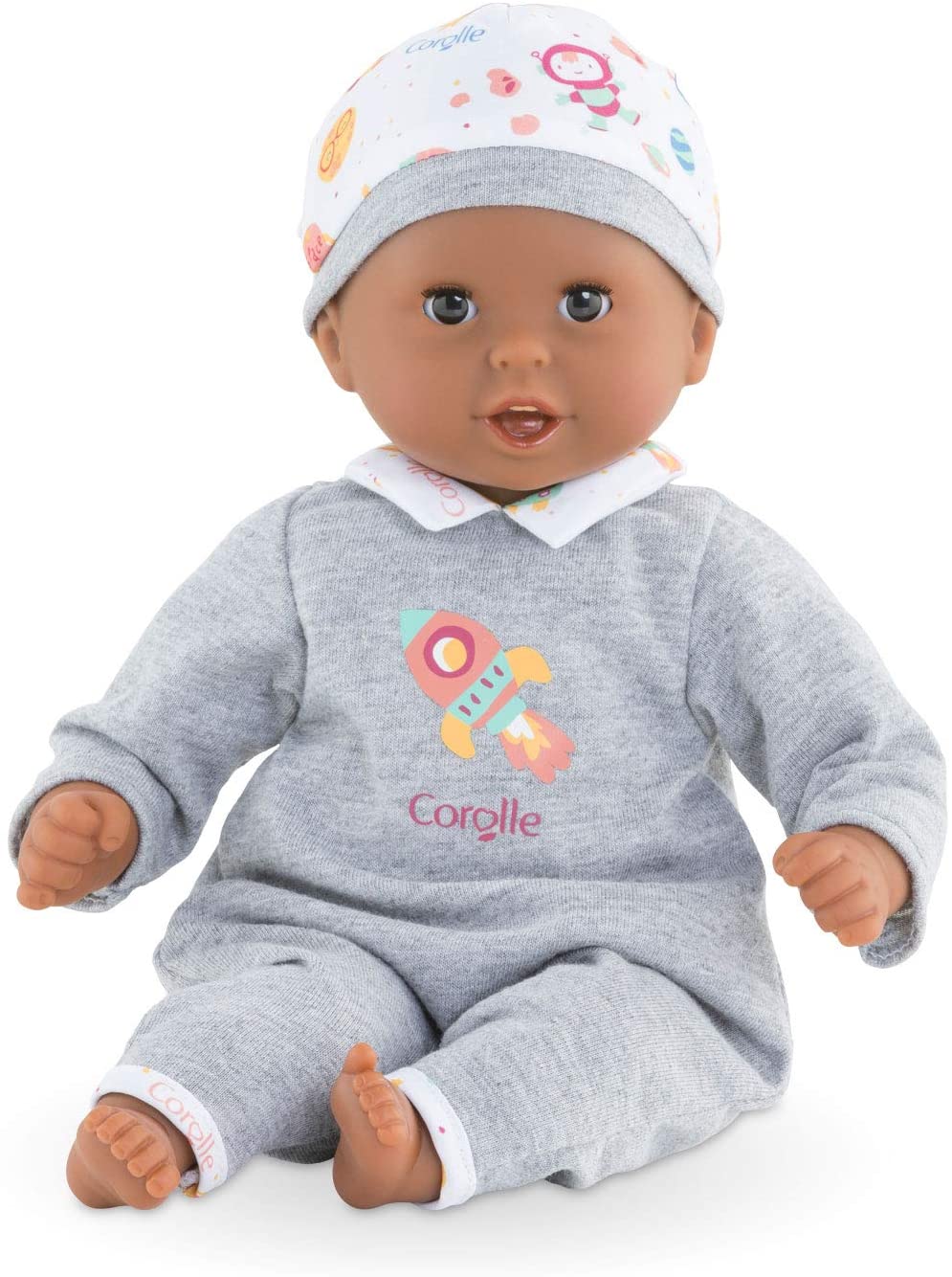 Corolle Mon Premier Poupon Bebe Calin Marius - 12” Boy Baby Doll, Poseable Soft Body with Vanilla Scent and Sleepy Eyes That Open and Close, for Kids Ages 18 Months and Up, Gray