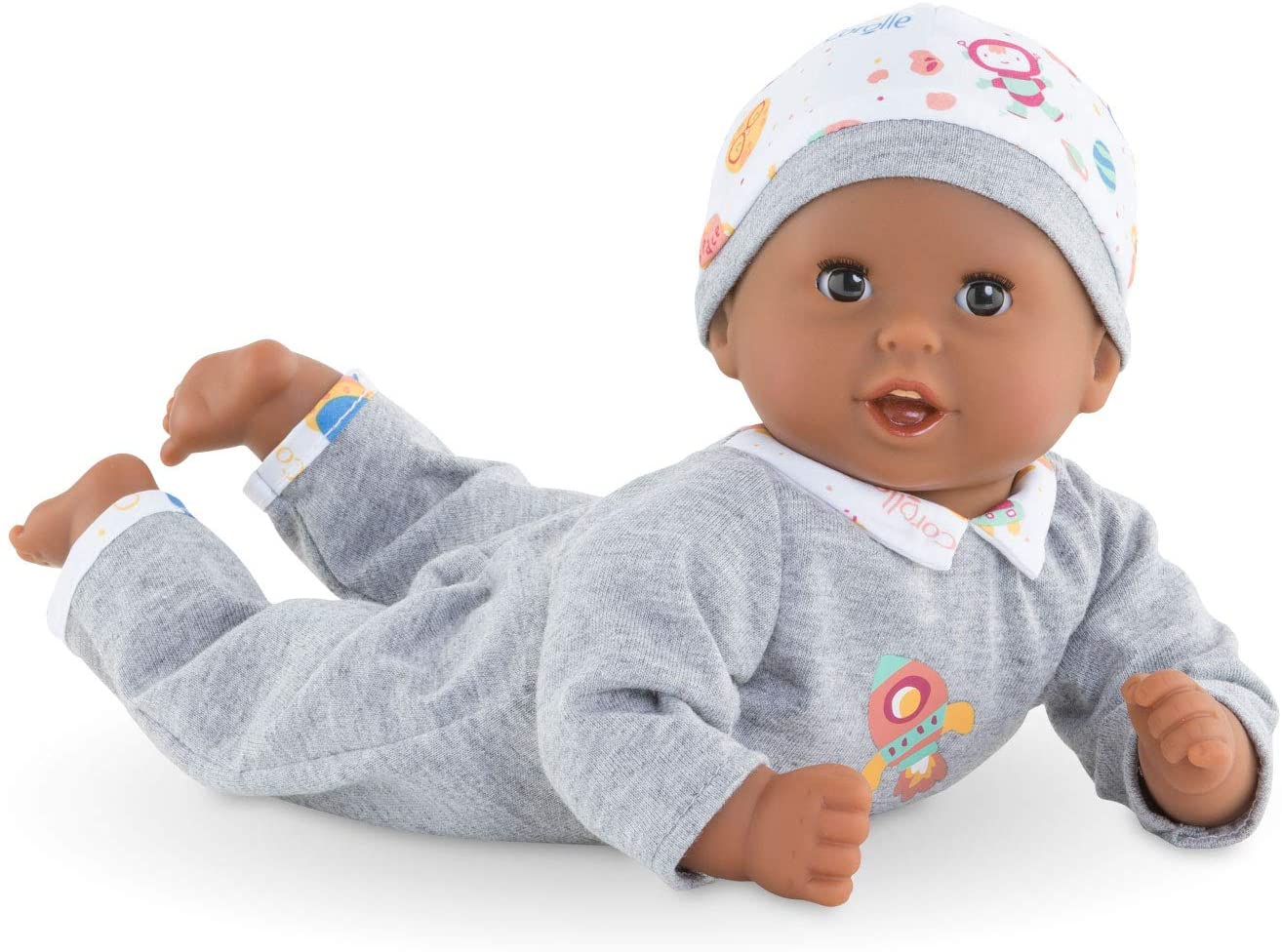 Corolle Mon Premier Poupon Bebe Calin Marius - 12” Boy Baby Doll, Poseable Soft Body with Vanilla Scent and Sleepy Eyes That Open and Close, for Kids Ages 18 Months and Up, Gray