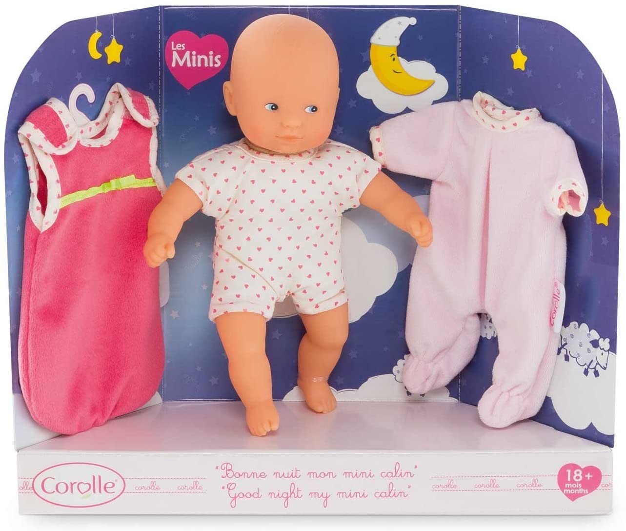 (OPEN BOX) Corolle Good Night My Mini Calin Baby Doll, Pink