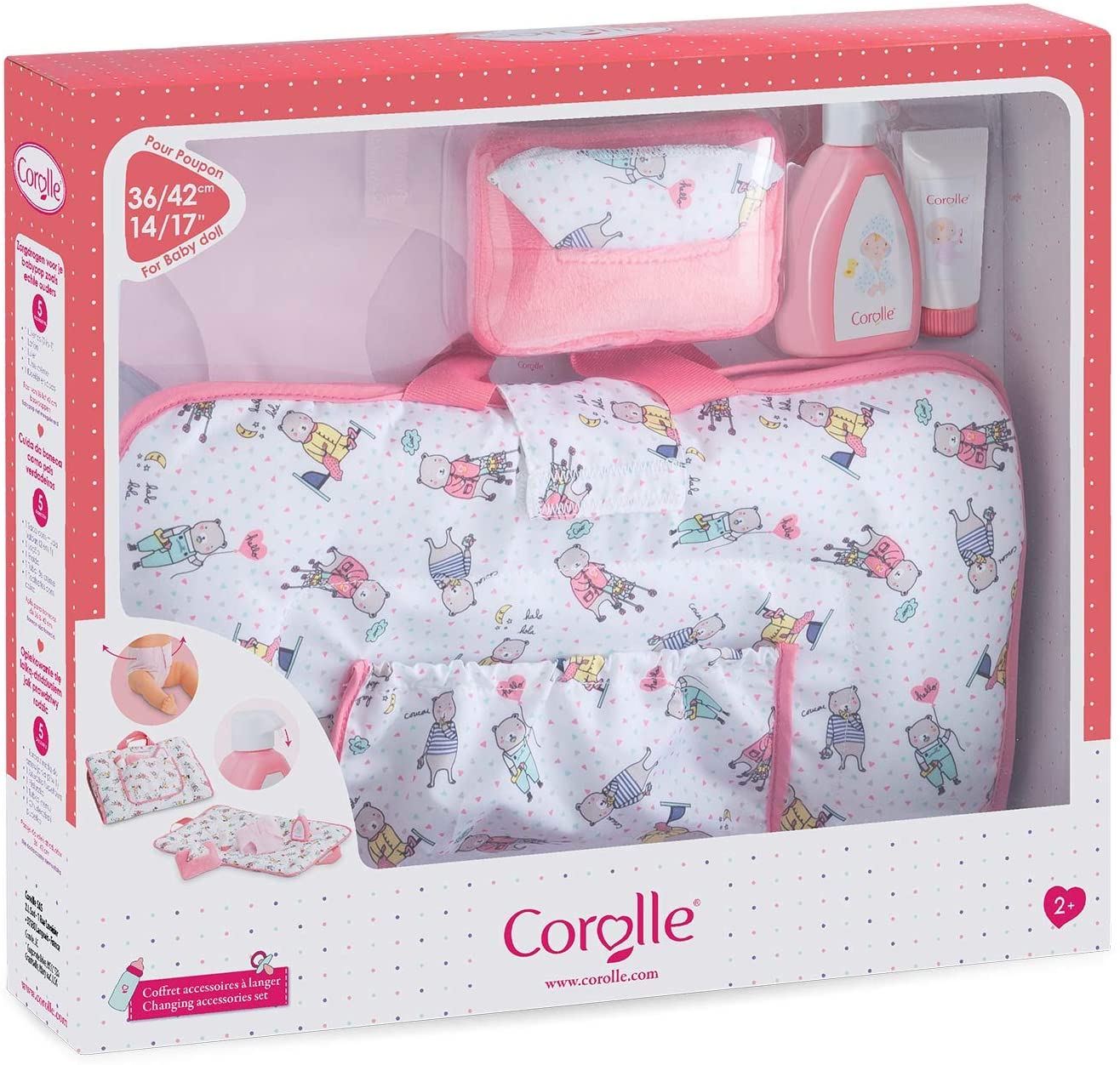 (OPEN BOX) Corolle - 2-in-1 Changing Accessories Set - 5Piece Play Set for 14" & 17"
