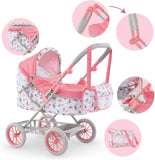 Corolle - Mon Grand Poupon Carriage Stroller - Adjustable Handle, Folding Design, for 14", 17" & 20" Baby Dolls