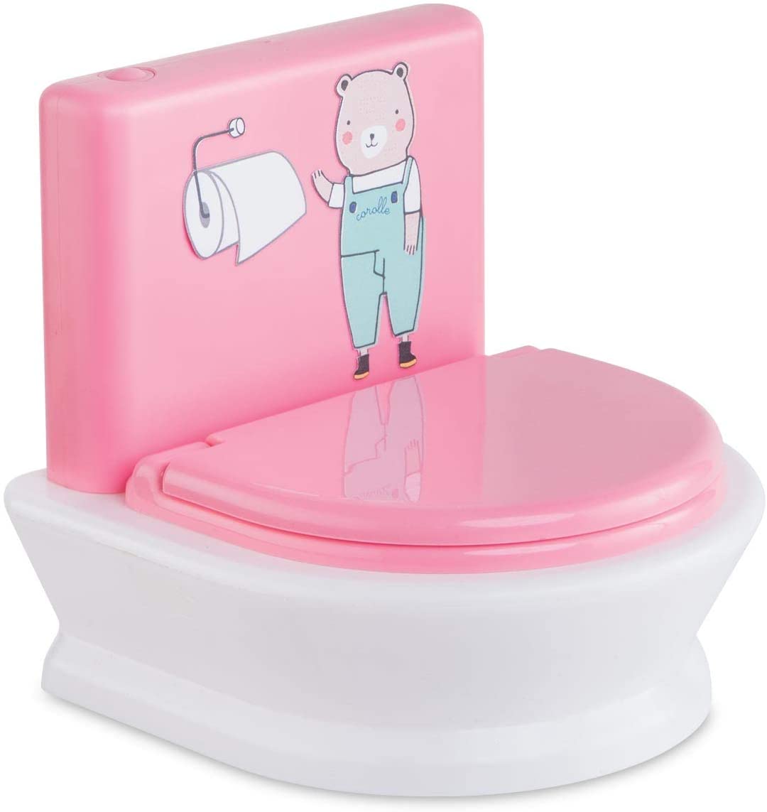 Corolle - Interactive Toilet - Baby Doll Potty with 2 Sounds For Realistic Pretend Play - Fits 14" Dolls - Batteries Included