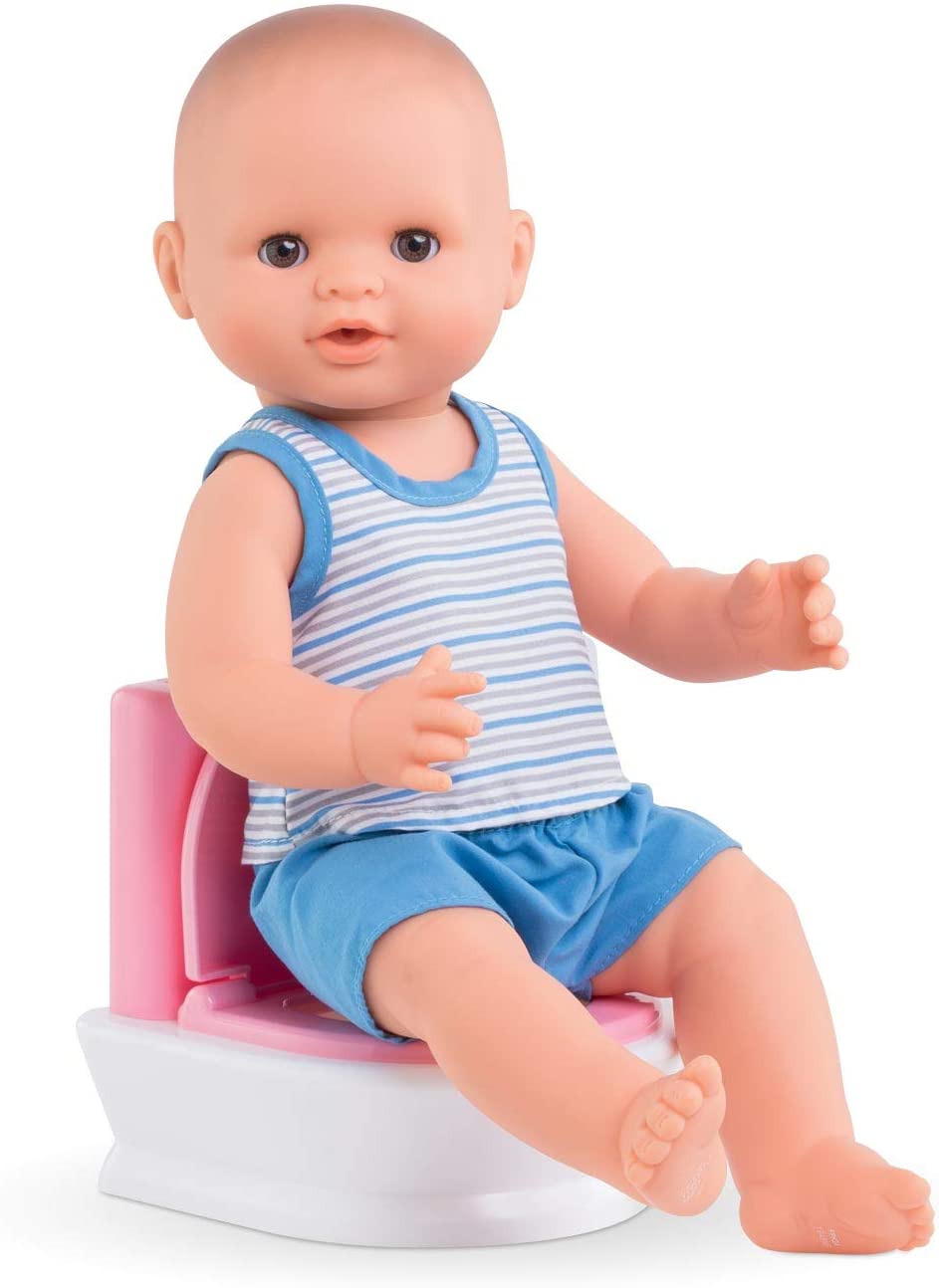 Corolle - Interactive Toilet - Baby Doll Potty with 2 Sounds For Realistic Pretend Play - Fits 14" Dolls - Batteries Included