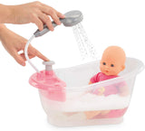 Corolle - Bathtub with Shower - Bath Play Set for 12" & 14" Baby Dolls, Pink