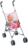 Corolle Umbrella Baby Doll Stroller - for Mon Grand Poupon 14" and 17" Dolls, Folding with 2 Locking Points for Safety, Pink (9000140720)