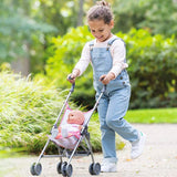 Corolle Umbrella Baby Doll Stroller - for Mon Grand Poupon 14" and 17" Dolls, Folding with 2 Locking Points for Safety, Pink (9000140720)