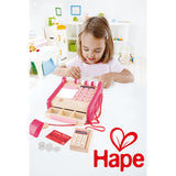 (OPEN BOX) Hape Checkout Wooden Register Pretend & Play Role Play Set with Accessories