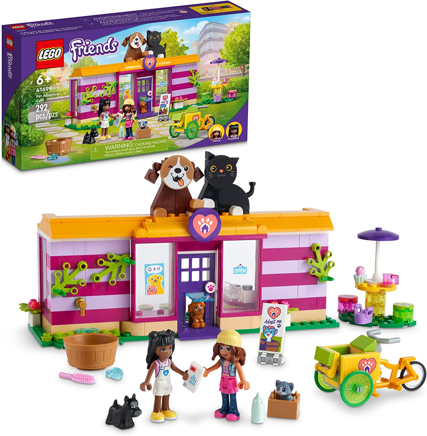 LEGO 41699 Friends Pet Adoption Cafe 292 Pieces