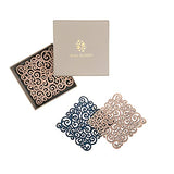 Mijal Gleiser Double Sided Coasters Laser Cut Heat Resistant Non Slip Stain Resistant Multiple Designs Set of 6