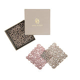 Mijal Gleiser Double Sided Coasters Laser Cut Heat Resistant Non Slip Stain Resistant Multiple Designs Set of 6