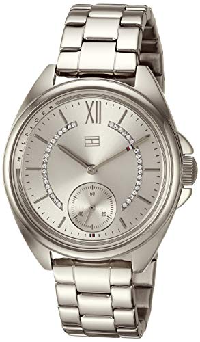 Tommy Hilfiger Women's Stainless Steel Quartz Watch with Stainless-Steel Strap, Silver, 16 (Model: 1781987)
