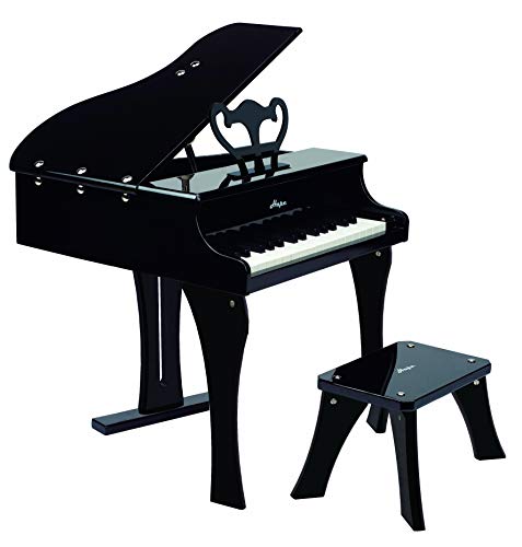 (OPEN BOX)  Hape Happy Grand Piano in black Toddler Wooden Musical Instrument, L: 19.7, W: 20.5, H: 23.6 inch