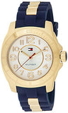 OPEN BOX. Tommy Hilfiger Women's 1781307 Casual Sport Gold-Plated Case and Links with Silicone Strap Watch
