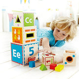Hape Pyramid of Play Wooden Toddler Wooden Nesting Blocks Set, L: 5.5, W: 5.5, H: 5.5 inch