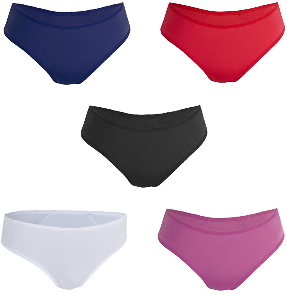 Besame Women Pantie Lace Hipster Underwear Mid Rise Lingerie 5 Pack
