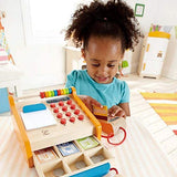 Hape Checkout Register Kid's Wooden Pretend Play Set Yellow, L: 7.6, W: 7.9, H: 4.8 inch