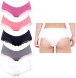Besame Women Pantie Lace Hipster Underwear Mid Rise Lingerie 5 Pack