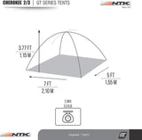 NTK Cherokee GT 2 to 3 Person 7 x 5 Foot Sport Camping Dome Tent 100% Waterproof